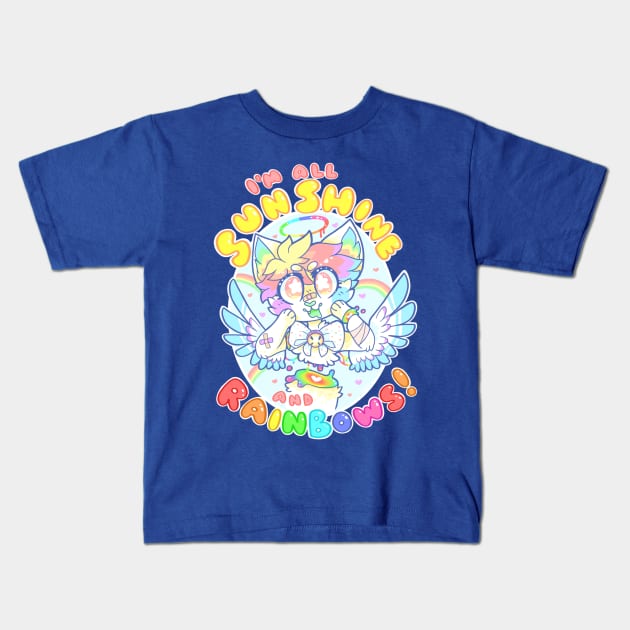 Sunshine and Rainbows Kids T-Shirt by TuxedoDragon